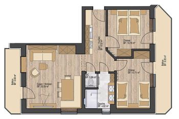 Grundriss von der Ferienwohnung Naudersperg
