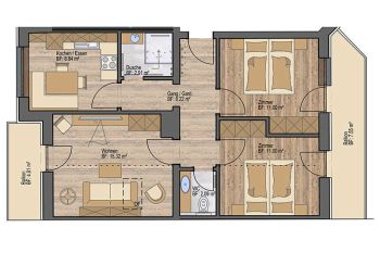 Grundriss von der Ferienwohnung Churburg
